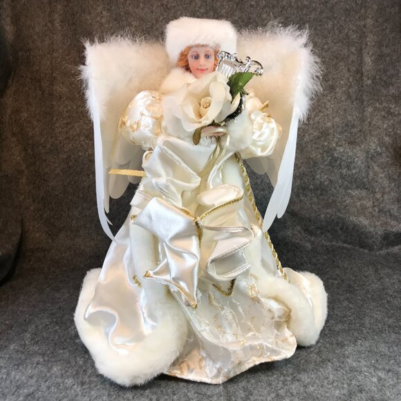 Christmas Angel Tree Topper 16" Ivory Angel JCPenny Home Collection - Picture 3 of 8